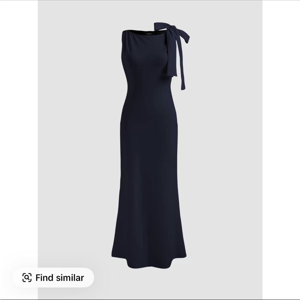Cider Midnight Blue Wedding Guest  Dress